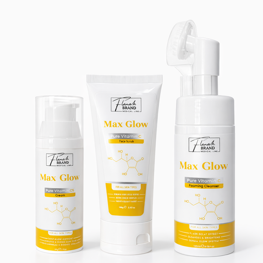 مجموعة ماكس جلو - فيتامين سي نقي 5% | روتين كامل لإشراقة البشرة